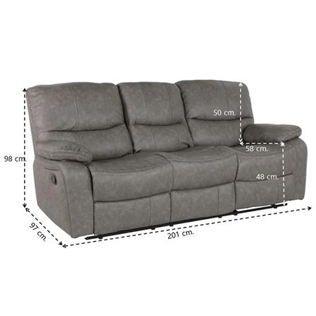 RECLINER 3 ที่นั่ง SB FURNITURE LAMTER สีเทา_4