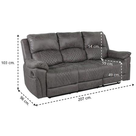 RECLINER 3 ที่นั่ง SB FURNITURE MONKI HQ-08 สีเทา_4