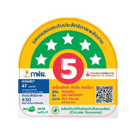 เครื่องซักผ้าฝาบน TOSHIBA AW-DM1100PT(MK) 10 กก. อินเวอร์เตอร์ สีเทา_4