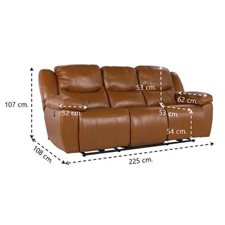 RECLINER 3 ที่นั่ง SB FURNITURE MIKA สีน้ำตาล_4