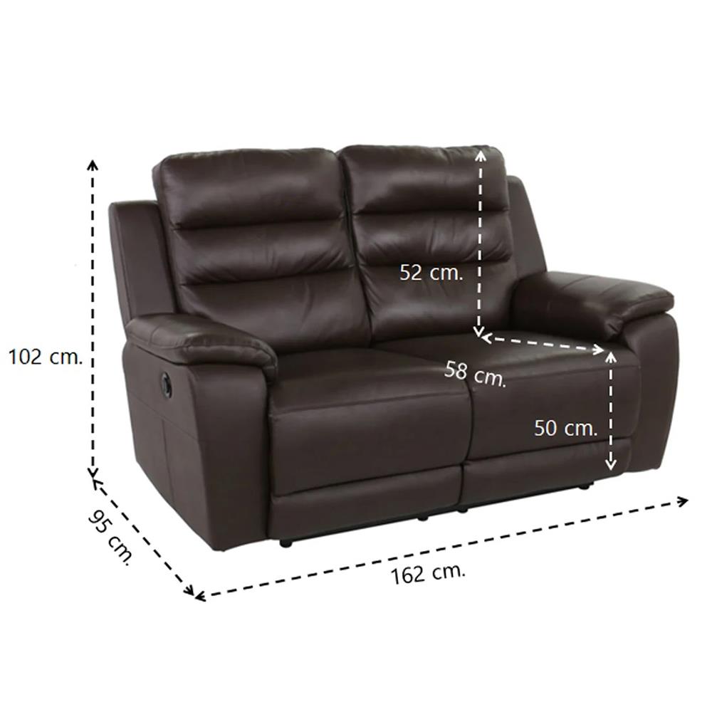 RECLINER 2 ที่นั่ง SB FURNITURE NASANTO สีน้ำตาล