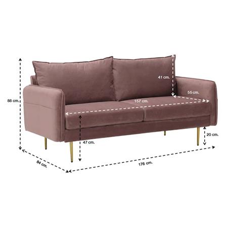 โซฟา 3 ที่นั่ง SB FURNITURE MINDCRAFT สีชมพู_4