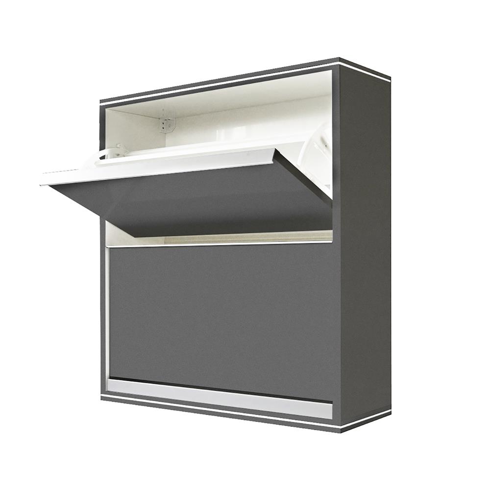 ตู้วางรองเท้า 2 ชั้น QUEEN สีแพตตินัมเกรย์