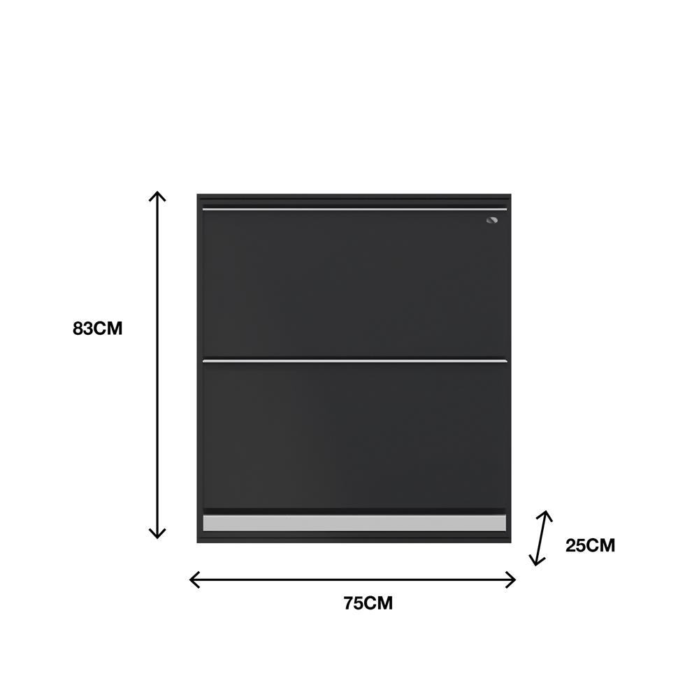 ตู้วางรองเท้า 2 ชั้น QUEEN สีแพตตินัมเกรย์