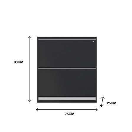 ตู้วางรองเท้า 2 ชั้น QUEEN สีแพตตินัมเกรย์_2