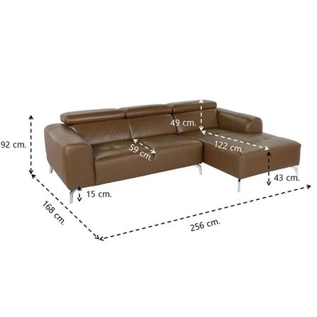 โซฟาเข้ามุมขวา SB FURNITURE GURIN 2 สีน้ำตาล_4