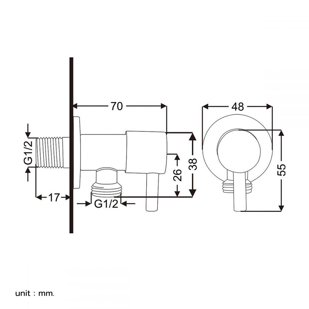 สต๊อปวาล์ว 1 ทาง BEN BN STP-9694 สีโครม