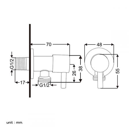สต๊อปวาล์ว 1 ทาง BEN BN STP-9694 สีโครม_5