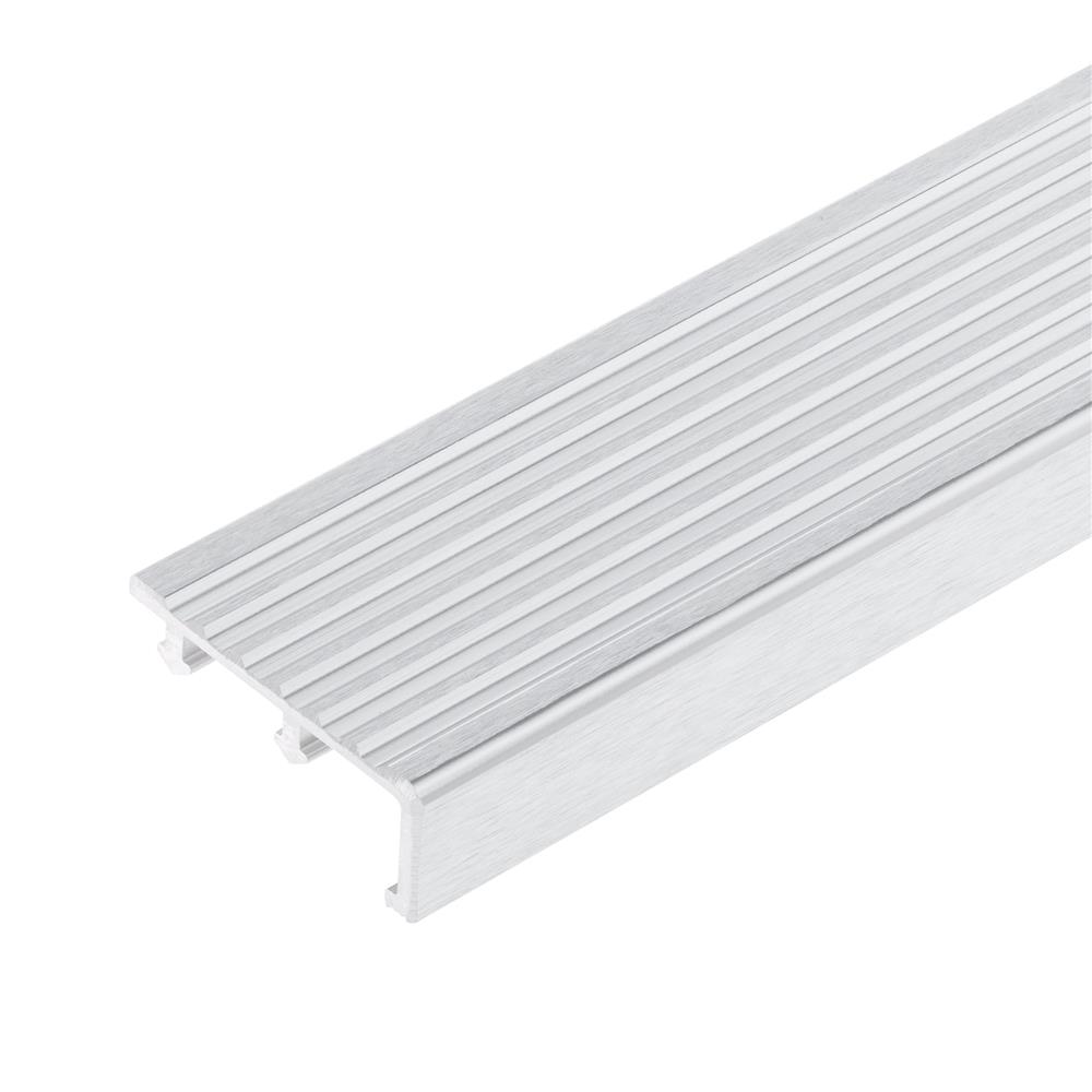 จมูกบันไดอะลูมิเนียม DP 5ซม. 2.5ม. สีเงินปัดลาย