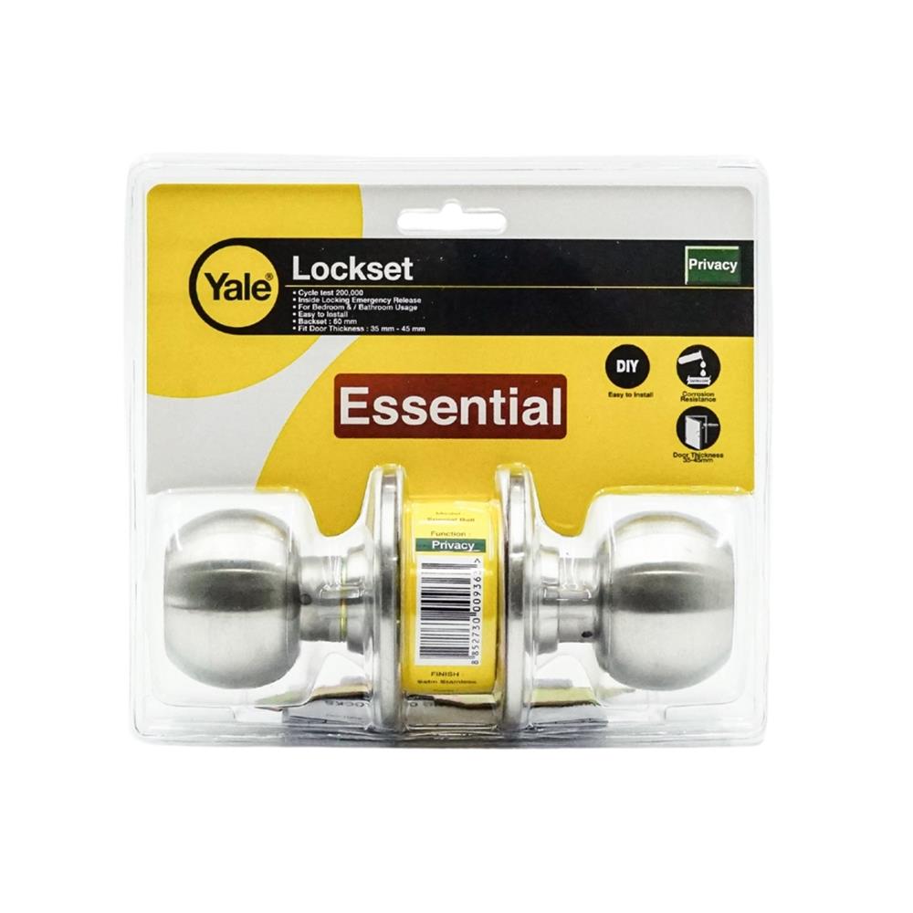 ลูกบิดประตู ห้องน้ำ หัวกลม YALE VCA5242US32D สีสเตนเลส