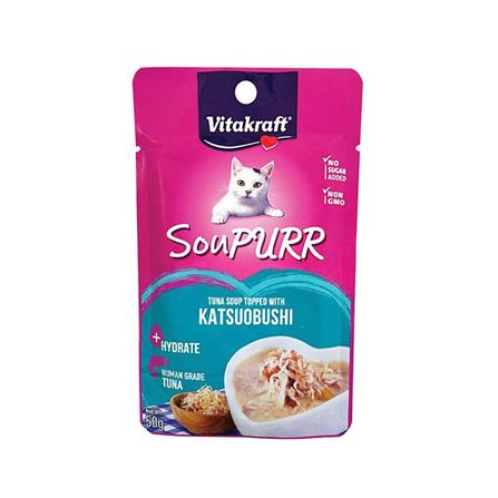 น้ำซุปสำหรับแมว VITAKRAFT SOUPURR TUNA SOUP TOPPED WITH KATSUOBUSHI 50 ก.