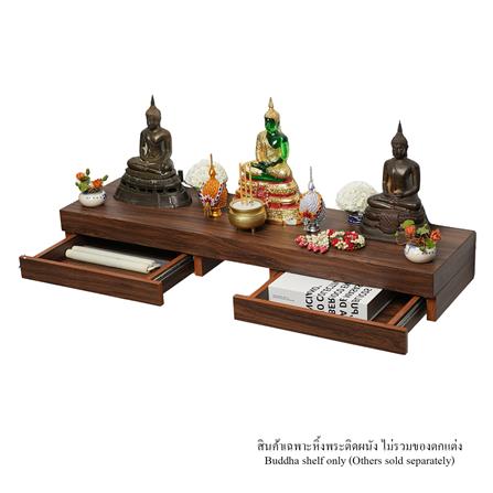 หิ้งพระติดผนัง 2 ลิ้นชัก FASTTECT SD2-2409-P สีโอ๊ค