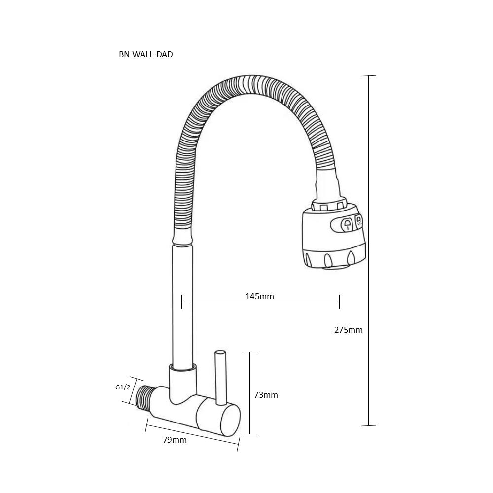 ก๊อกซิงค์เดี่ยวติดผนัง BEN BN WALL-DAD