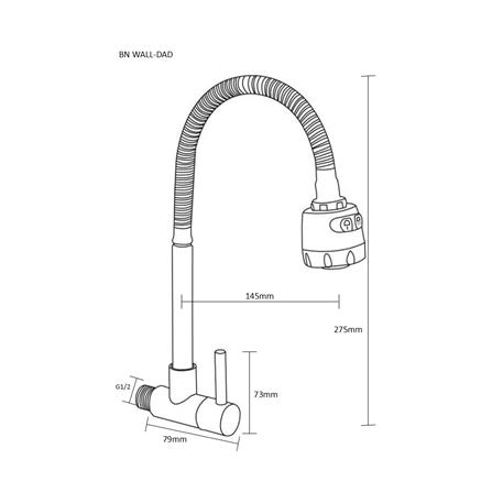 ก๊อกซิงค์เดี่ยวติดผนัง BEN BN WALL-DAD_1