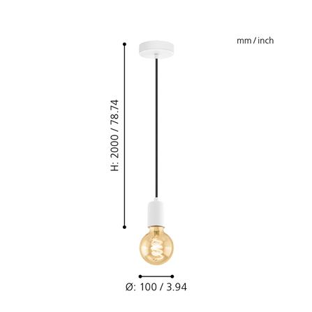 ไฟช่อ EGLO MD YORTH 32527 โลหะ สีขาว 1 หัว_2