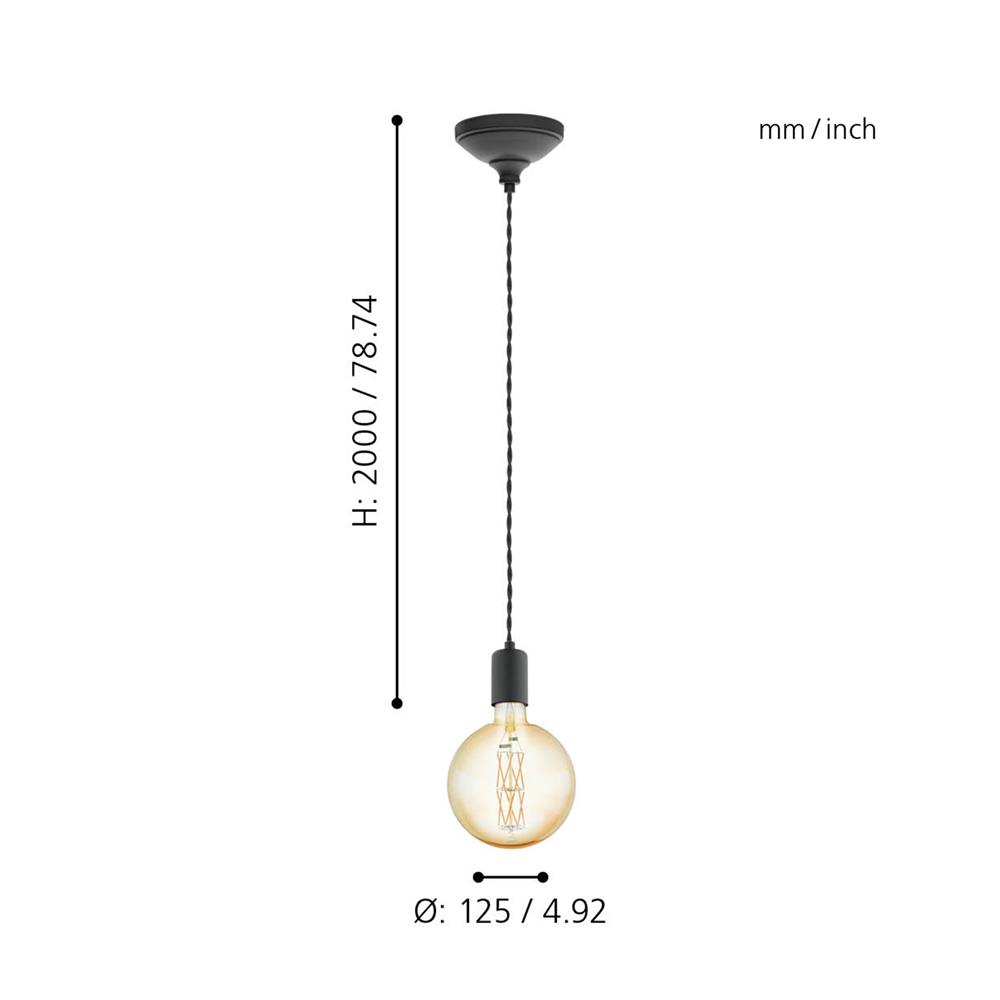 ไฟช่อ EGLO MD YORTH 32536 โลหะ สีดำ 1 หัว