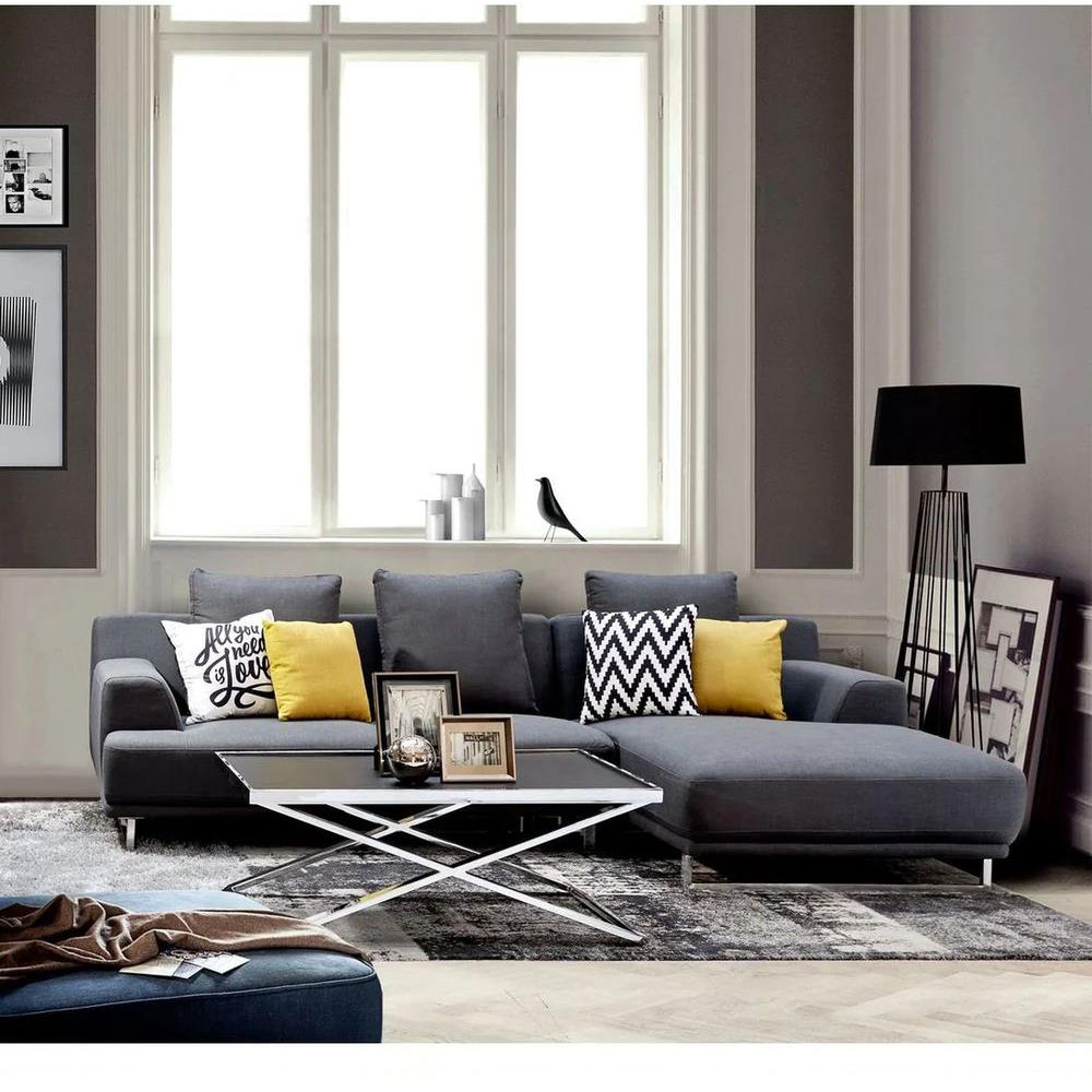 โซฟาเข้ามุมขวา SB FURNITURE GIRLY LA1502-16 สีเทาเข้ม