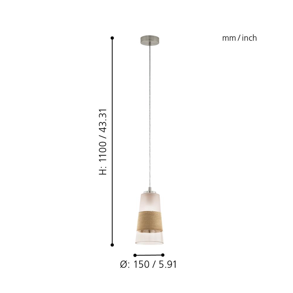 ไฟช่อ EGLO MD BURNHAM 49151 แก้ว/โลหะ สีขาว 1 หัว