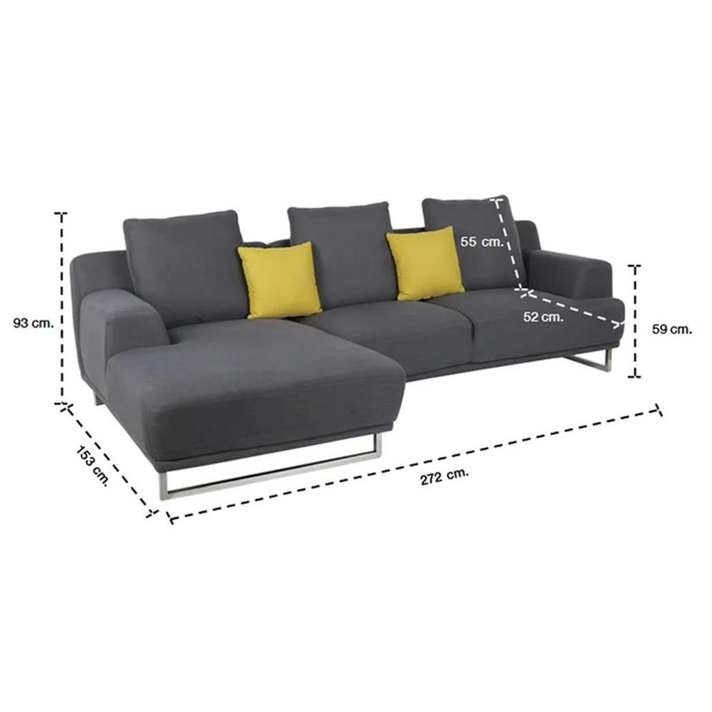 โซฟาเข้ามุมซ้าย SB FURNITURE GIRLY LA1502-16 สีเทาเข้ม