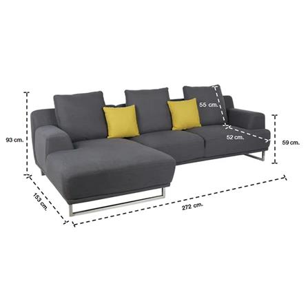 โซฟาเข้ามุมซ้าย SB FURNITURE GIRLY LA1502-16 สีเทาเข้ม_4