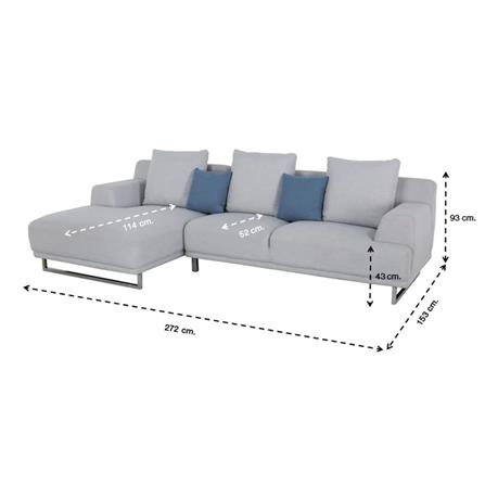 โซฟาเข้ามุมซ้าย SB FURNITURE GIRLY LA1502-13 สีเทา_4