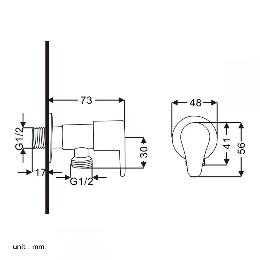 วาล์วฝักบัว 1 ทาง BEN BN TRN-5995 สีโครม