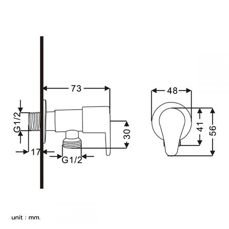 วาล์วฝักบัว 1 ทาง BEN BN TRN-5995 สีโครม_4