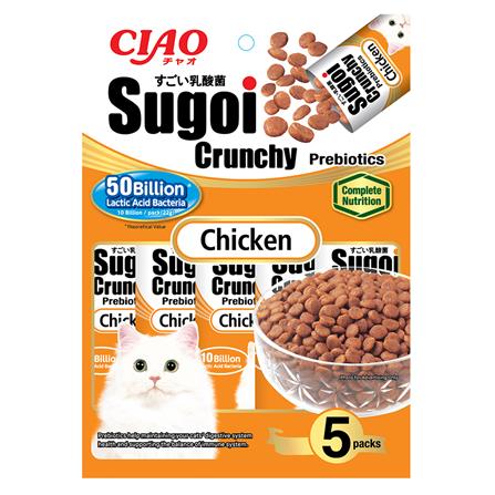 ขนมแมว CIAO SUGOI CRUNCHY PLUS PREBIOTICS CHICKEN 22 ก. แพ็ก 5 ชิ้น