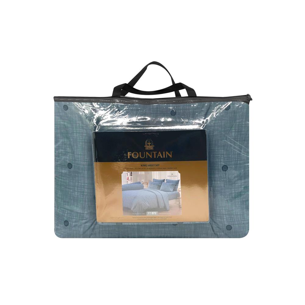 ชุดผ้าปูที่นอน 6 ฟุต 6 ชิ้น FOUNTAIN PRINTED 70209-FT072