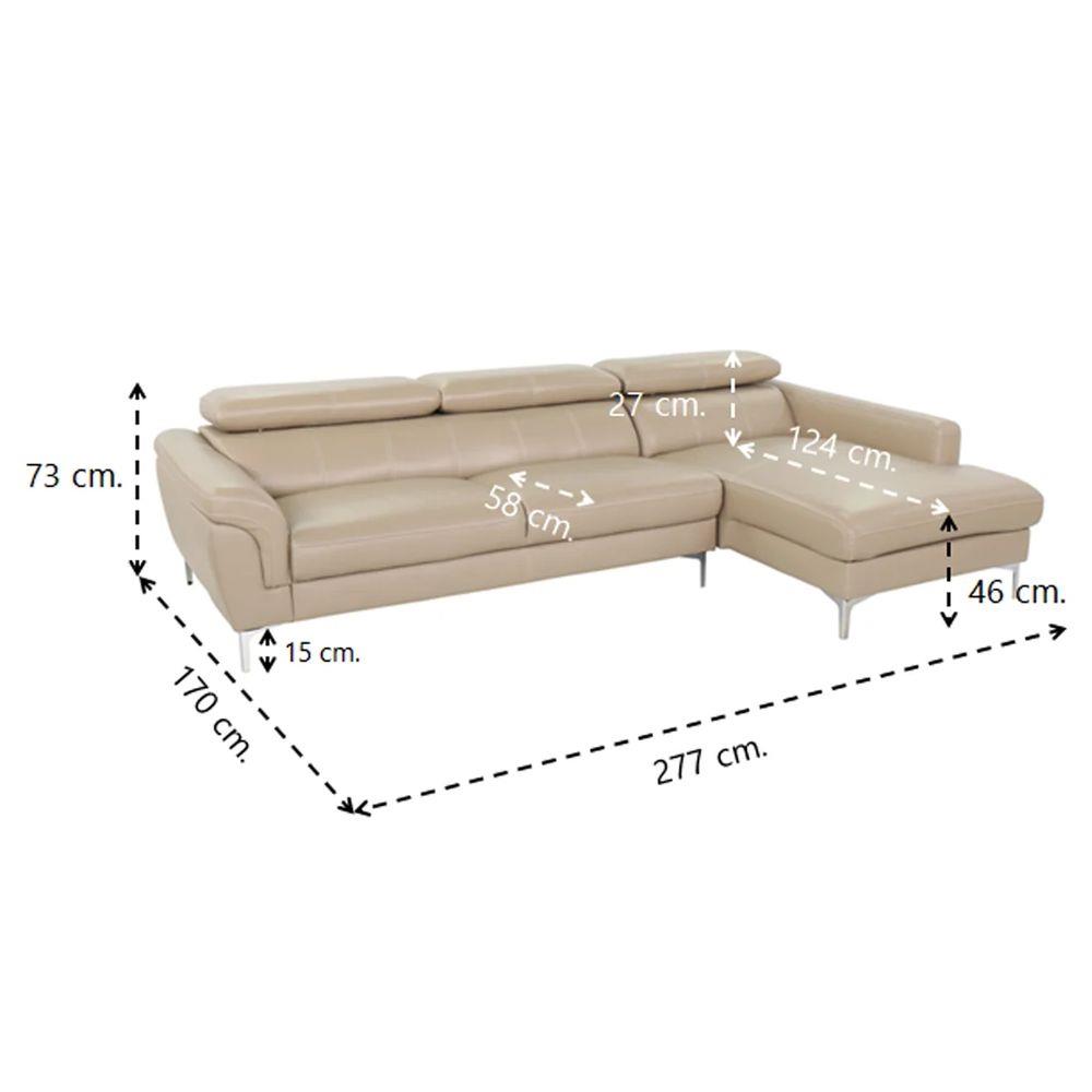 โซฟาเข้ามุมขวา SB FURNITURE GEEZER สีน้ำตาลอ่อน