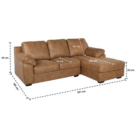 โซฟาเข้ามุมขวา SB FURNITURE MUTO 2 สีน้ำตาล_4