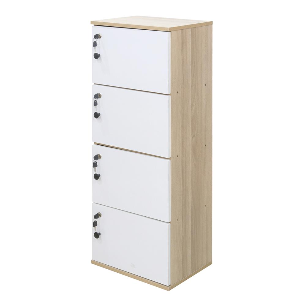 ตู้ล็อกเกอร์ 4 ช่อง FURDINI ANY 40 ซม. สีไวท์โอ๊ค/ขาว_0