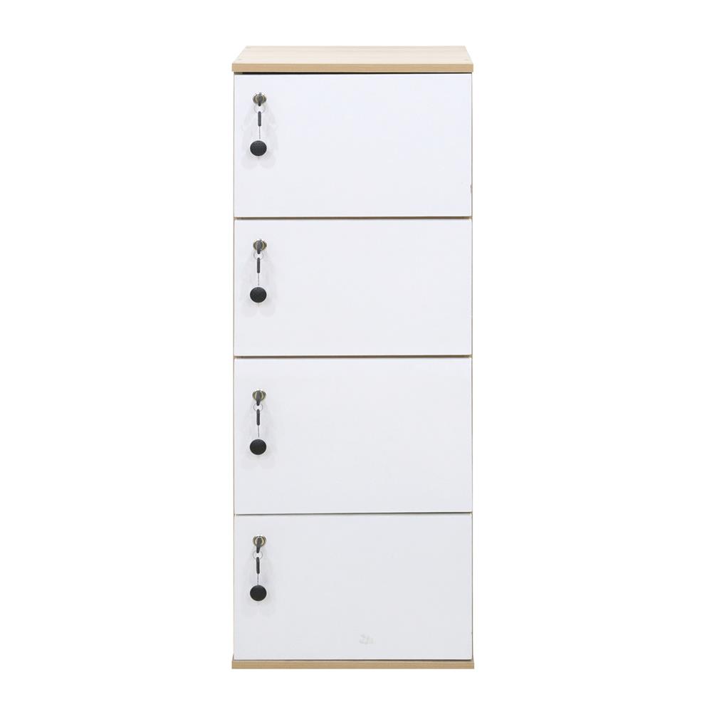 ตู้ล็อกเกอร์ 4 ช่อง FURDINI ANY 40 ซม. สีไวท์โอ๊ค/ขาว