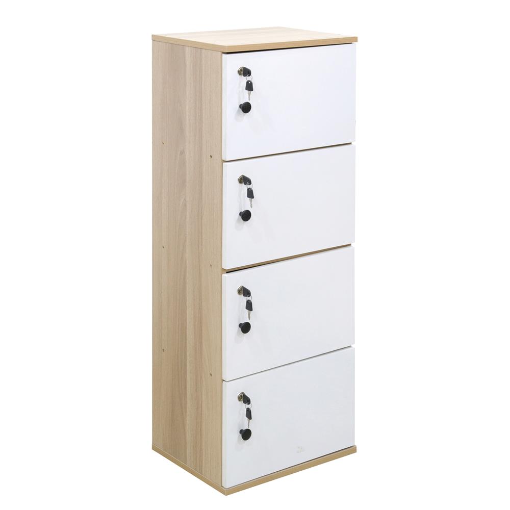 ตู้ล็อกเกอร์ 4 ช่อง FURDINI ANY 40 ซม. สีไวท์โอ๊ค/ขาว