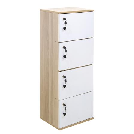 ตู้ล็อกเกอร์ 4 ช่อง FURDINI ANY 40 ซม. สีไวท์โอ๊ค/ขาว_3