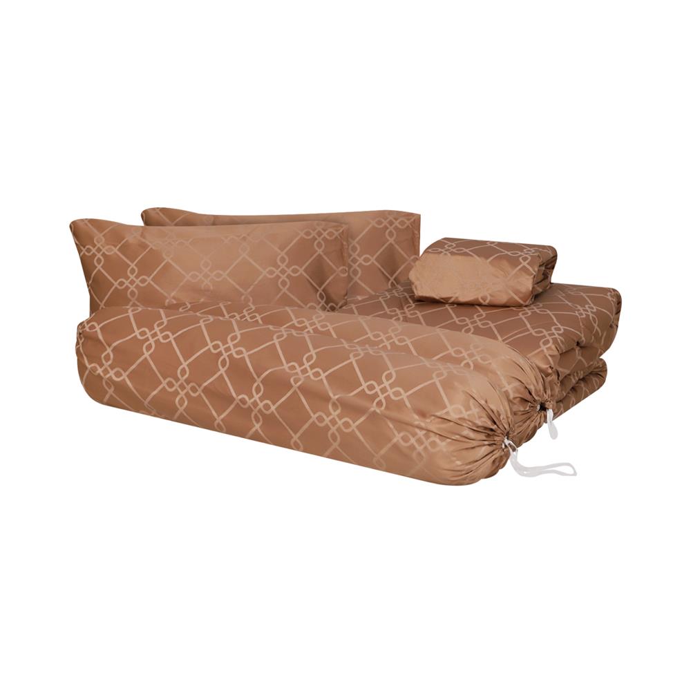 ชุดผ้าปูที่นอน 5 ฟุต 6 ชิ้น HOME LIVING STYLE MEMPHIS สีน้ำตาล