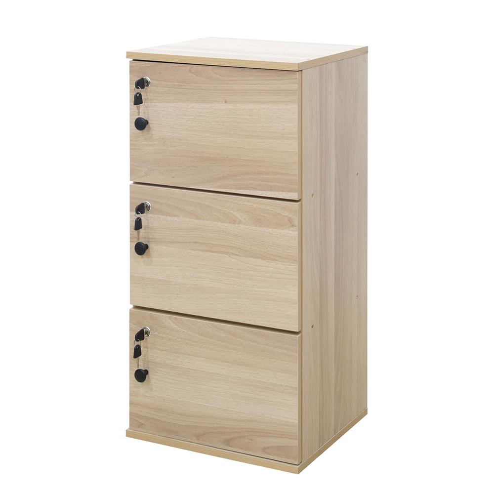 ตู้ล็อกเกอร์ 3 ช่อง FURDINI ANY 40 ซม. สีไวท์โอ๊ค_1