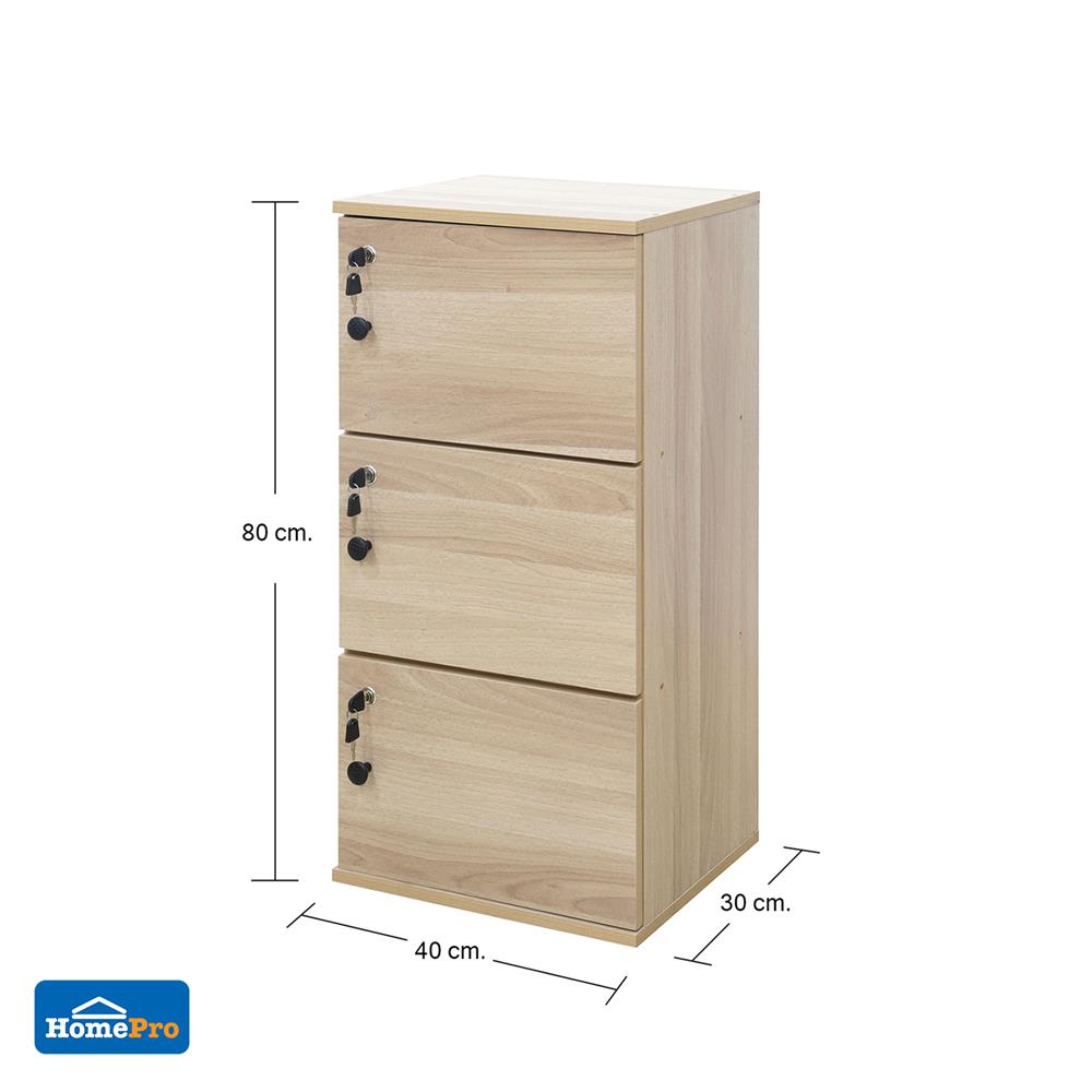 ตู้ล็อกเกอร์ 3 ช่อง FURDINI ANY 40 ซม. สีไวท์โอ๊ค