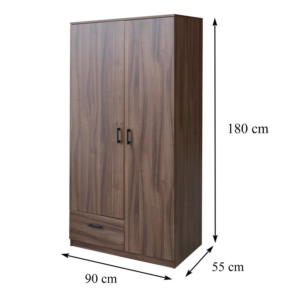 ตู้เสื้อผ้า 2 บานเปิด FURDINI AUSTIN 90 ซม. สีวอลนัท
