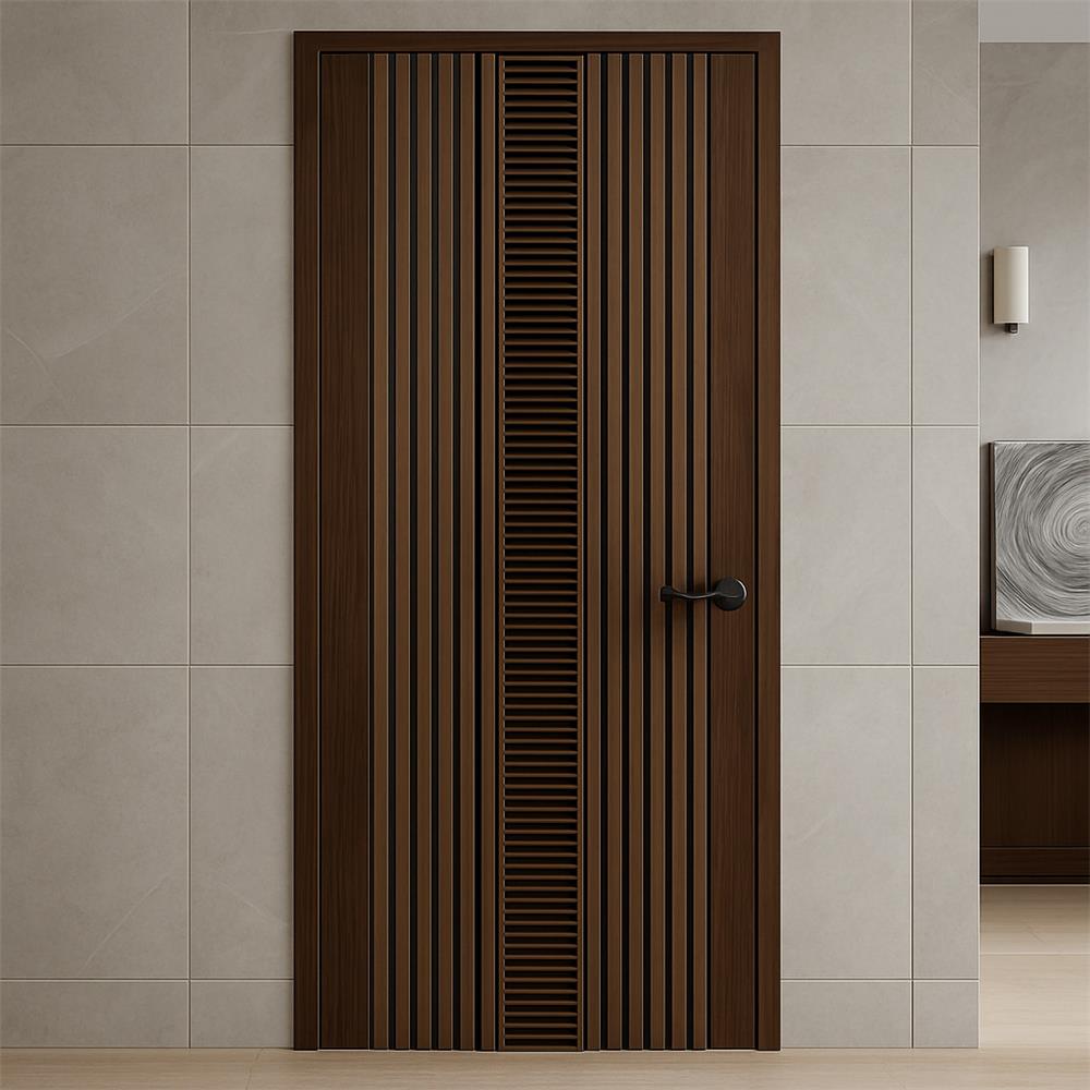 ประตูภายในโพลีสไตรีน ไม่เจาะลูกบิด LINEDEKOR LV221 80x200 ซม. สีโรสวู้ด