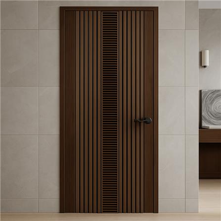 ประตูภายในโพลีสไตรีน ไม่เจาะลูกบิด LINEDEKOR LV221 80x200 ซม. สีโรสวู้ด_3