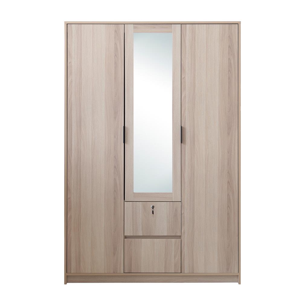 ตู้เสื้อผ้า 3 บานเปิด FURDINI GREATE 120 ซม. สีไวท์โอ๊ค