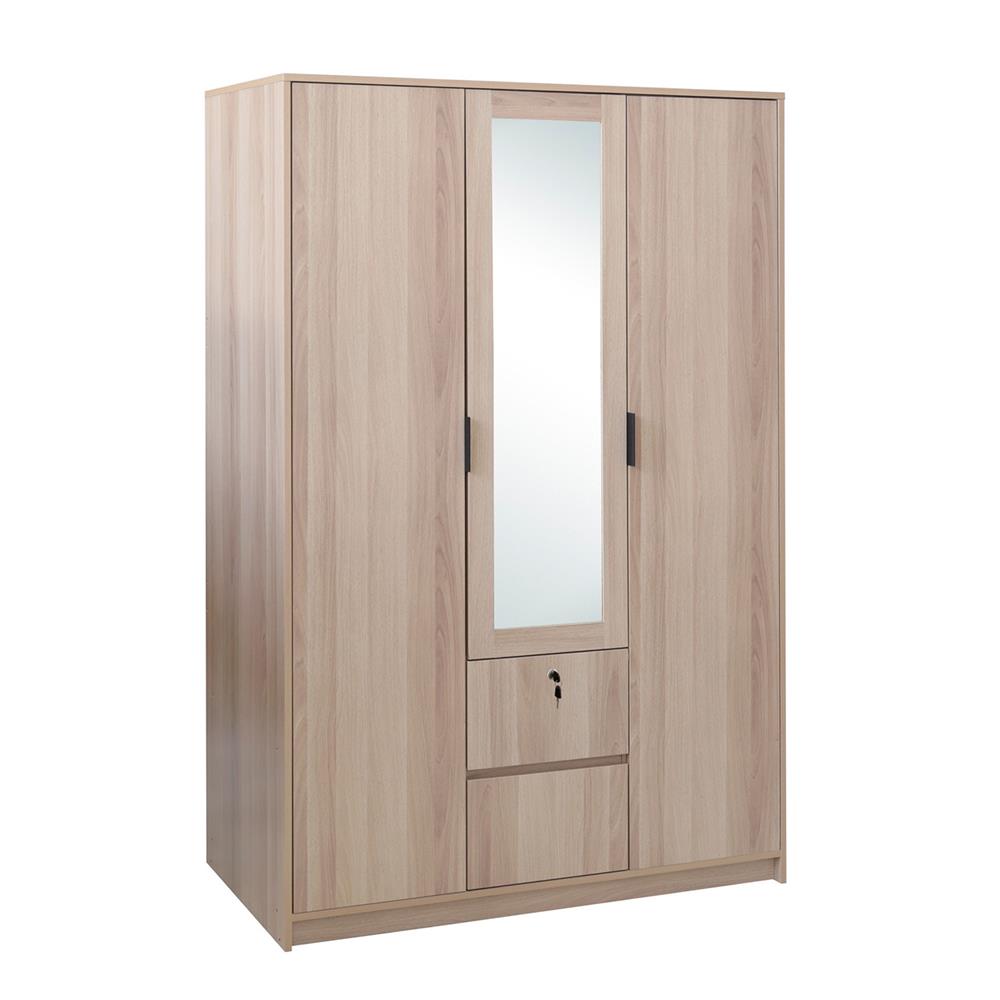 ตู้เสื้อผ้า 3 บานเปิด FURDINI GREATE 120 ซม. สีไวท์โอ๊ค