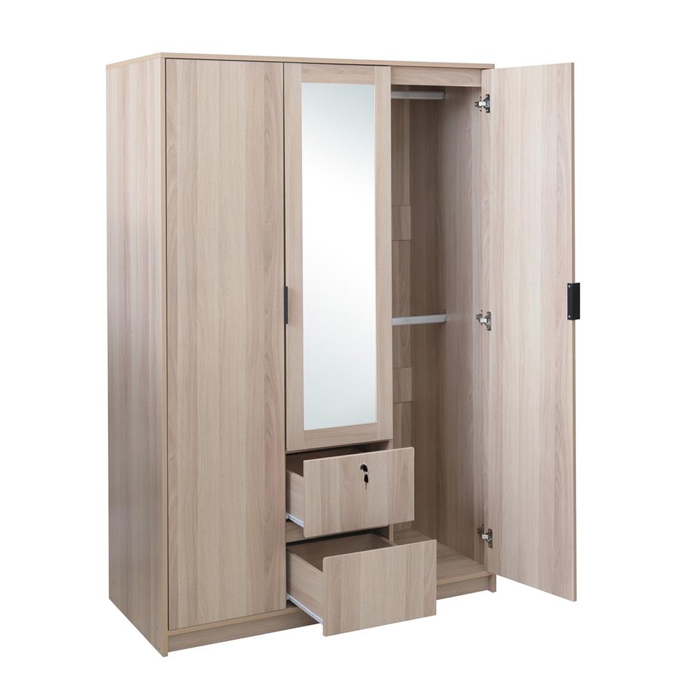 ตู้เสื้อผ้า 3 บานเปิด FURDINI GREATE 120 ซม. สีไวท์โอ๊ค