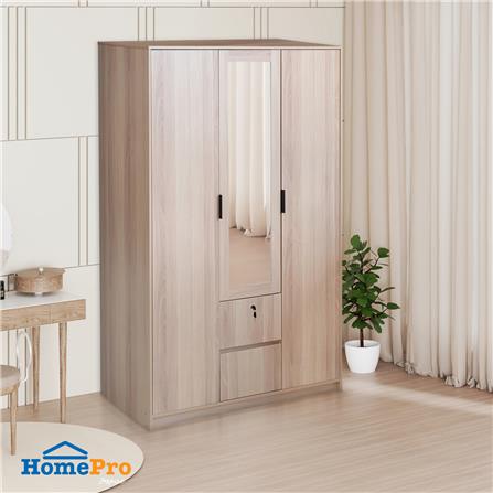 ตู้เสื้อผ้า 3 บานเปิด FURDINI GREATE 120 ซม. สีไวท์โอ๊ค_6