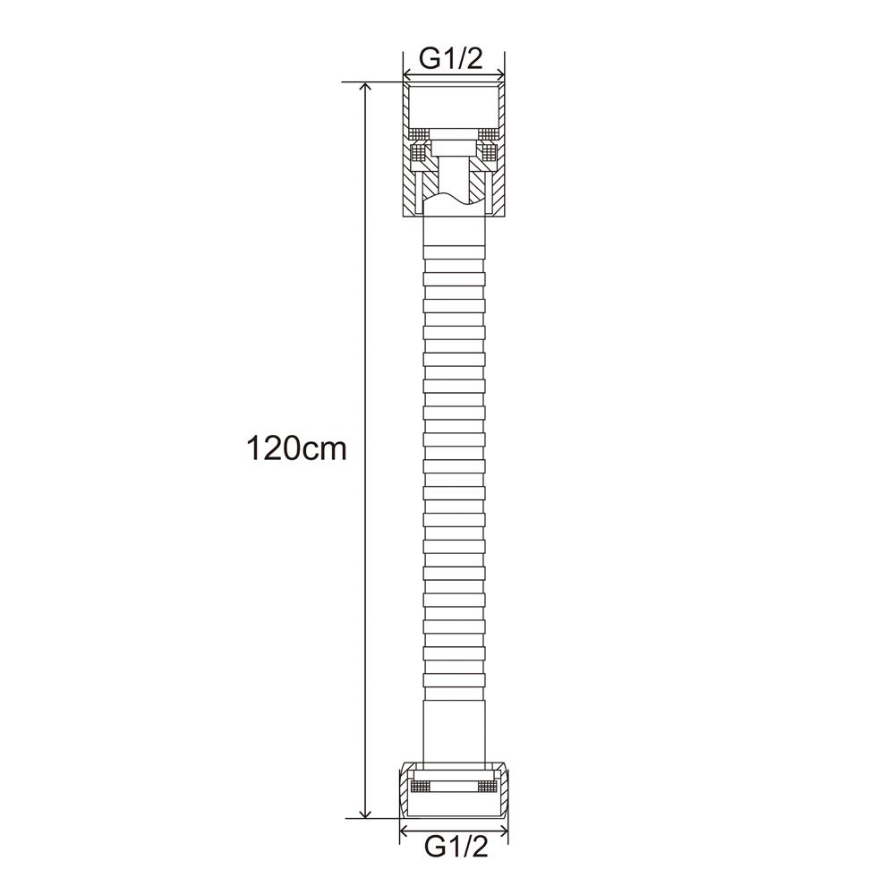 สายฝักบัวสเตนเลส RASLAND RA HOSE-120-BLK 120 ซม.