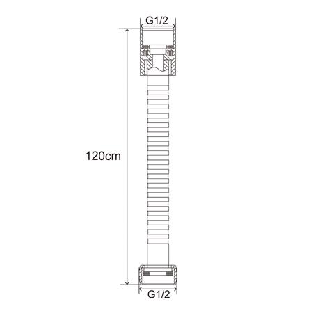 สายฝักบัวสเตนเลส RASLAND RA HOSE-120-BLK 120 ซม._1