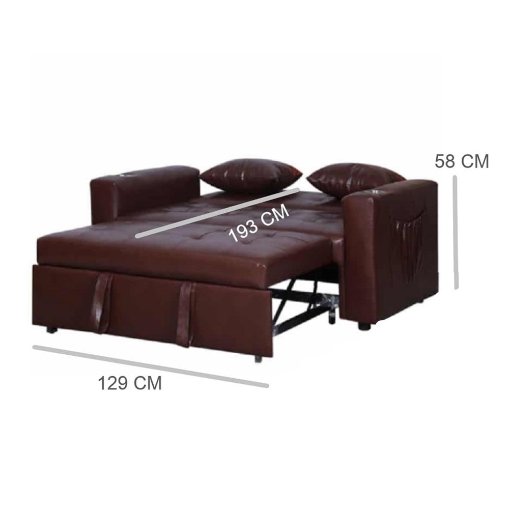 โซฟาเบด AS FURNITURE CHARLOTTE LBWB22 PVC สีน้ำตาลเข้ม