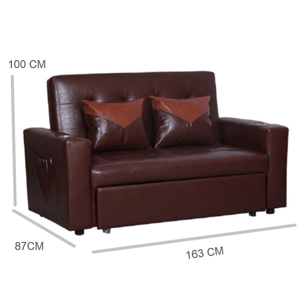 โซฟาเบด AS FURNITURE CHARLOTTE LBWB22 PVC สีน้ำตาลเข้ม