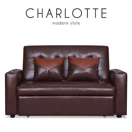 โซฟาเบด AS FURNITURE CHARLOTTE LBWB22 PVC สีน้ำตาลเข้ม_4